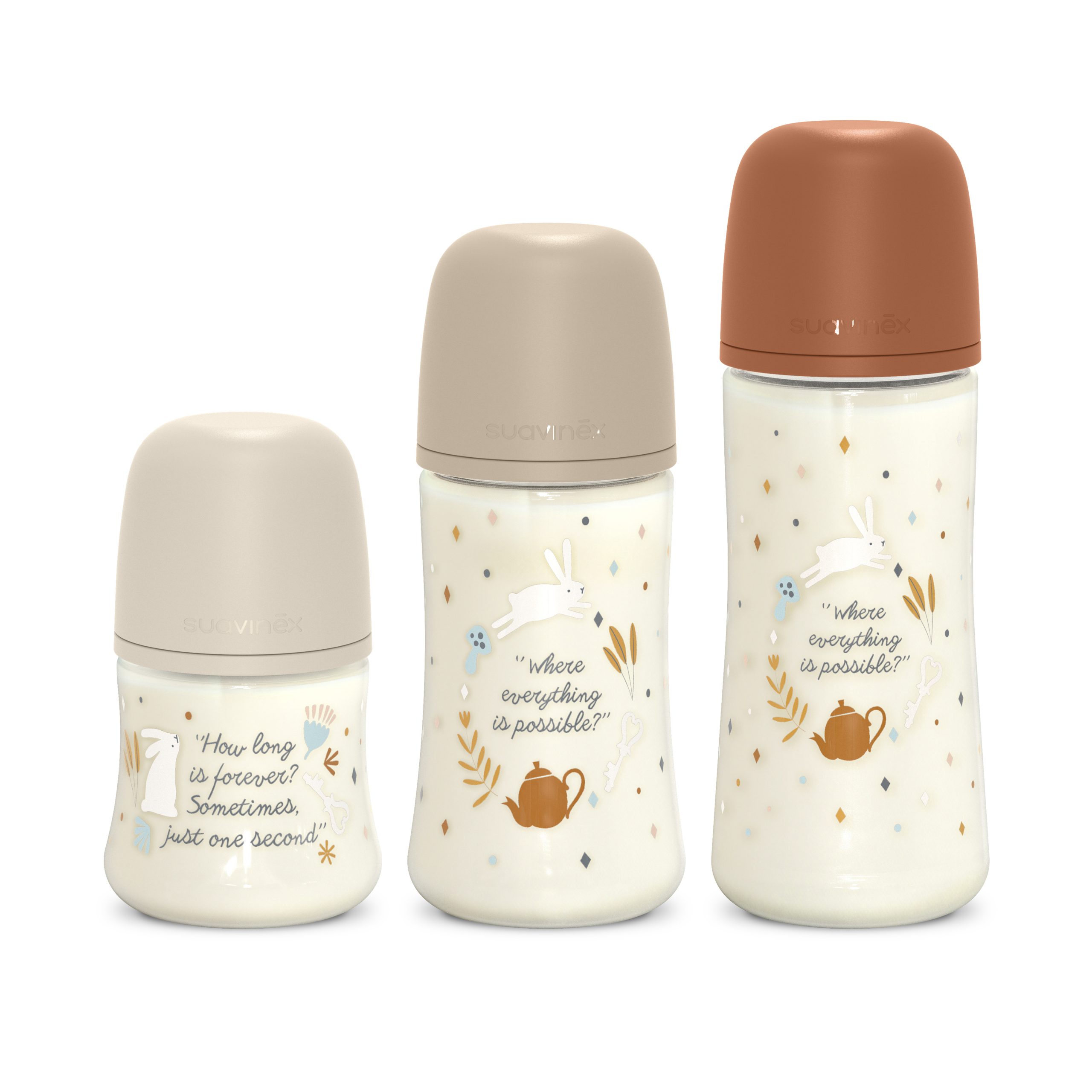 BIBERÓN Poliamida 270ML WONDERLAND FRASE BEIGE